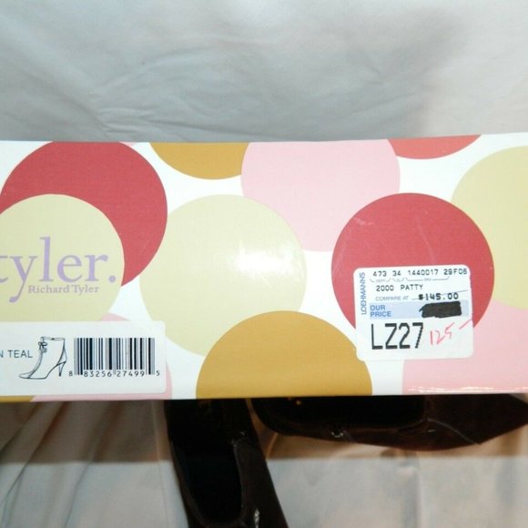 Richard Tyler Brown Suede Ankle Boots with Teal Detail, US Sz. 6 1/2 w/box - Picture 12 of 12